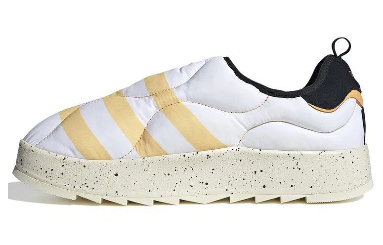 adidas Puffylette Black White Yellow