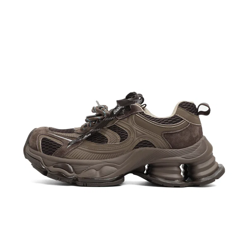 CENTRAL&KITTY Cool Casual Chunky Sneakers Mocha Brown