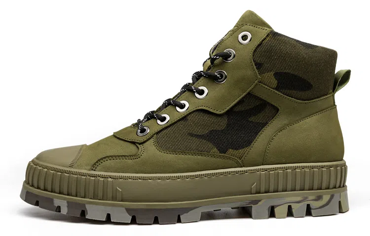 LEAVELAND Maple Leaf Camo Thick Sole Martin Boots