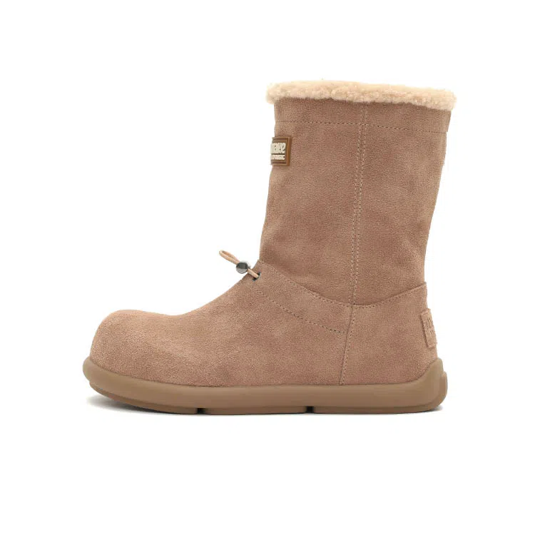 MASOOMAKE Suede Mid-Calf Snow Boots