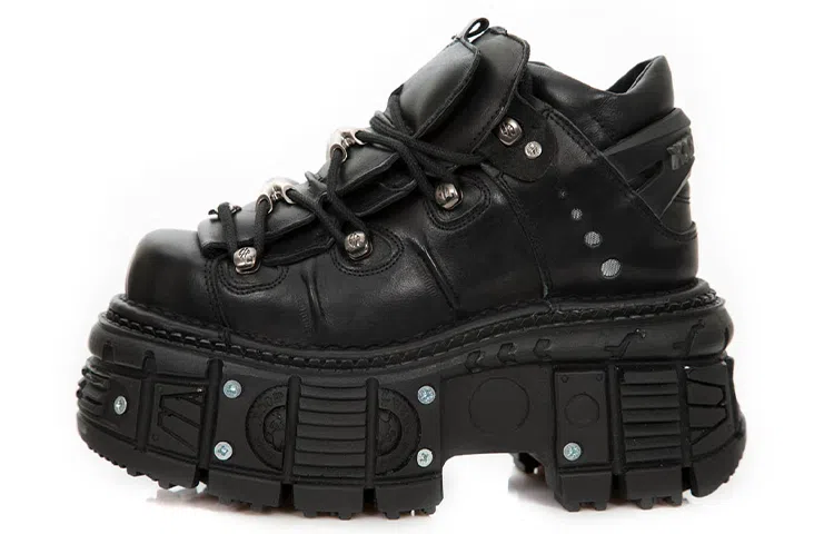 New Rock Retro Punk Platform Shoes Black