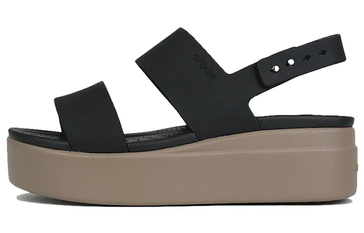 Crocs Brooklyn Leather Platform Sandal Black