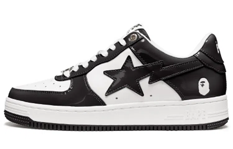 A BATHING APE STA Black White
