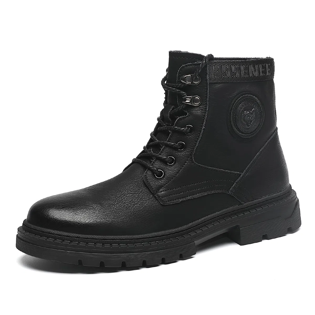 法派 时尚厚底 短中筒 马丁靴 男款 黑色