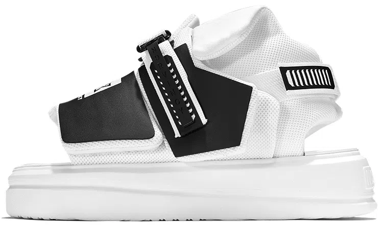 NORVINCY Platform Sport Sandals Black White
