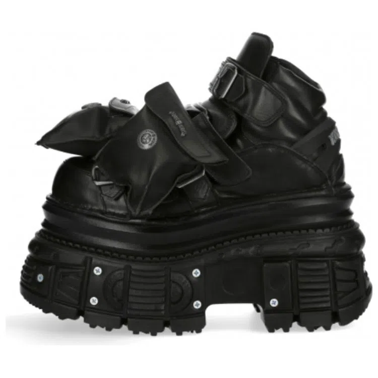 New Rock Short Boots 10cm Black