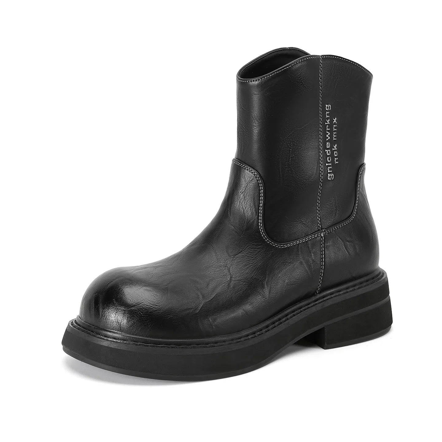 华耐 切尔西靴女通勤英伦风粗跟短筒靴百搭增高马丁靴 短靴 女