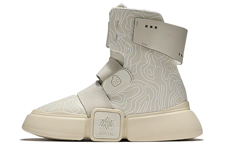 NORVINCY High-Top Fashion Sneakers Khaki