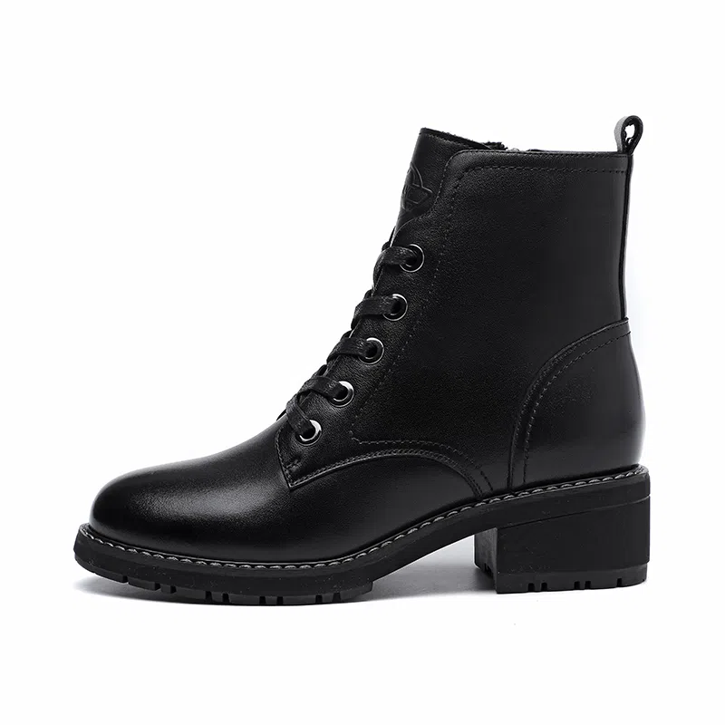 AOKANG Retro Short Boots Black