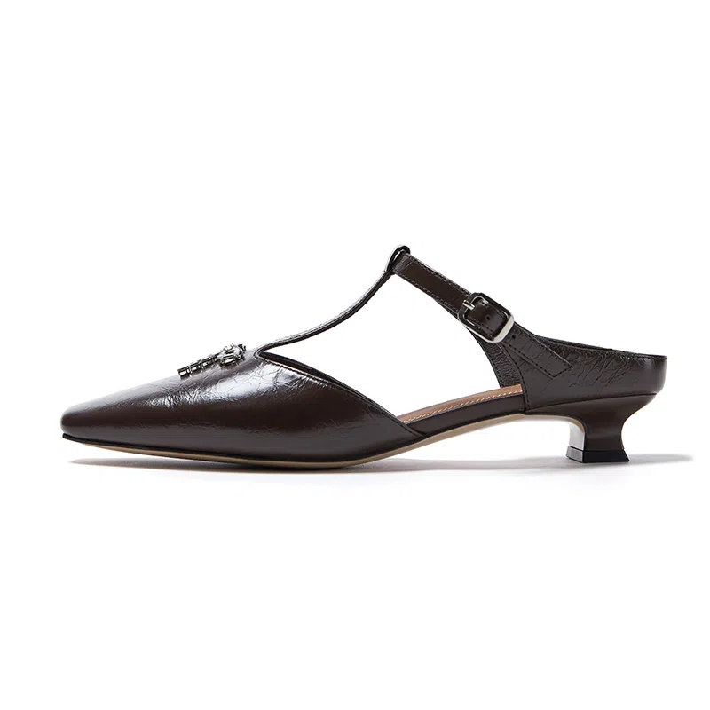 Marie Claire Classic Retro Slides Lava Brown