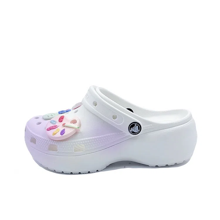 Crocs Classic Platform Lined Clog White Purple