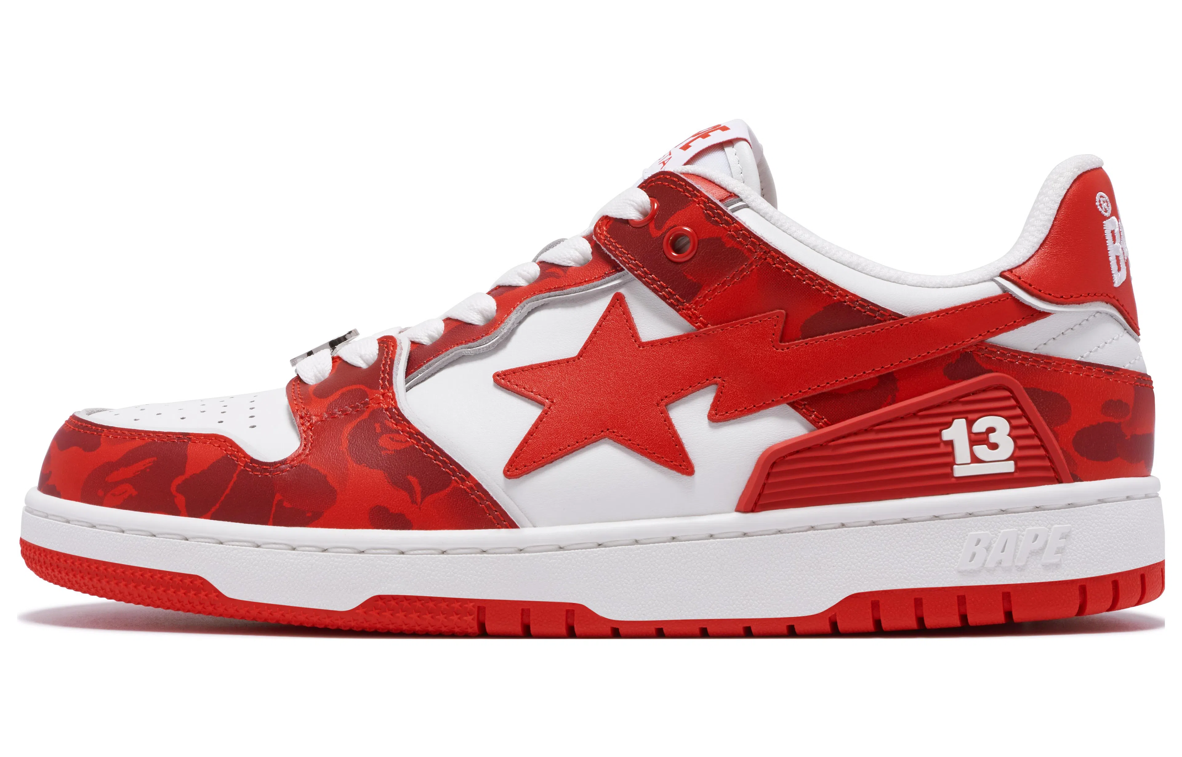 A BATHING APE Clutch Sta SK8 White Red