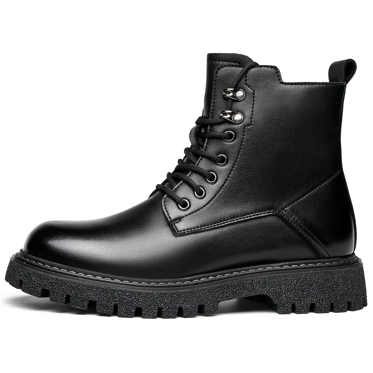 Fapai Classic Lace-Up Martin Boots Black