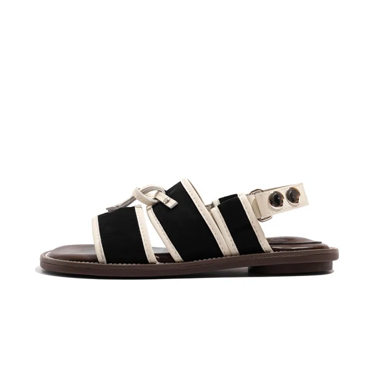 老喵 布 舒适百搭 透气 沙滩凉鞋 女款 黑色