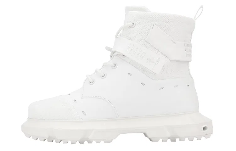 NORVINCY High-Top Platform Martin Boots White