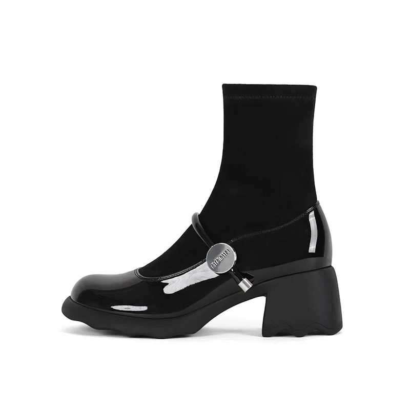 Dashujia PU Elastic Chelsea Boots