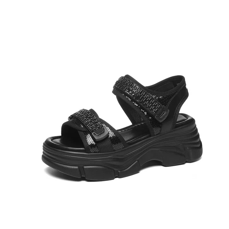 金丝兔 牛皮革 休闲舒适潮流时尚百搭 沙滩凉鞋 女款