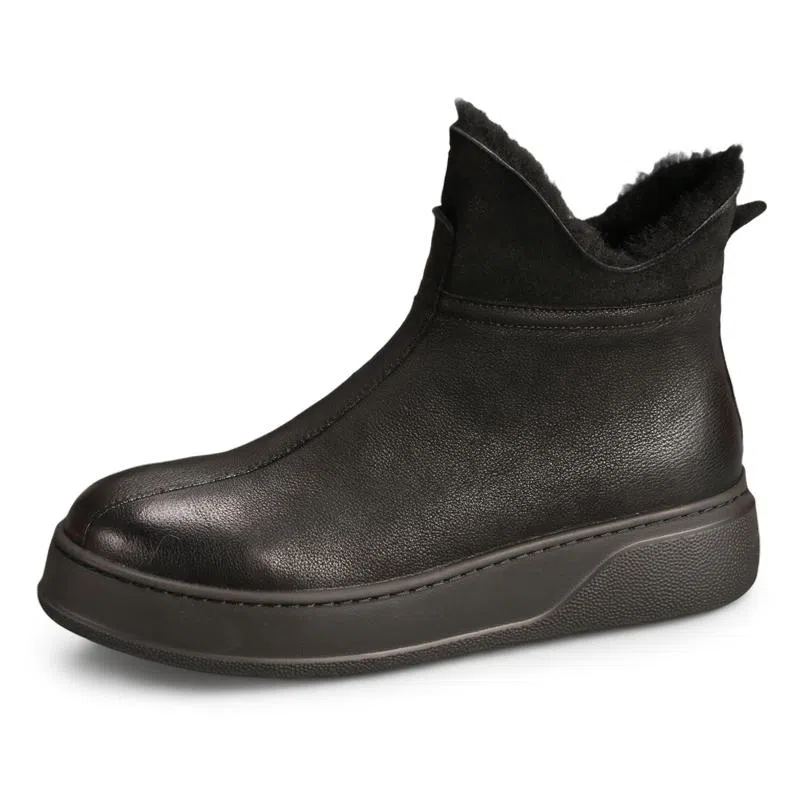 Devanro Shearling Snow Boots Black