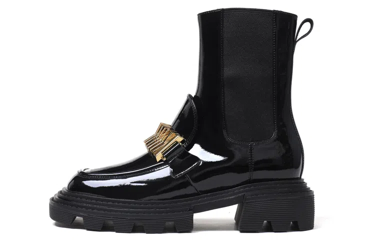 STOOSHE Chelsea Boots Thick Sole Side Zipper Black