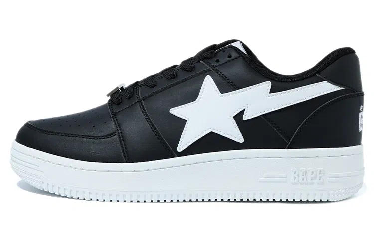 A BATHING APE STA Low Black White