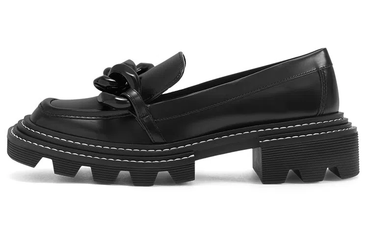 CHARLES&KEITH Chain Platform Loafers Black