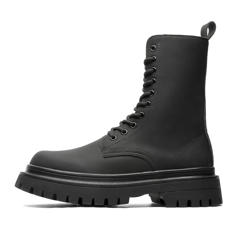 Chi Lang PU Matte Martin Boots Black