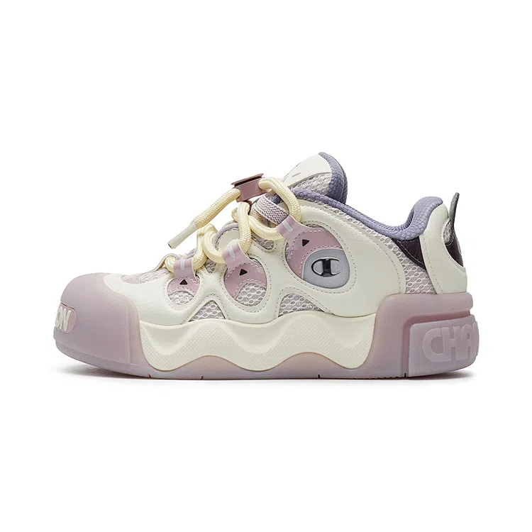 Champion Puffy Donut Low Sneakers Cream Purple