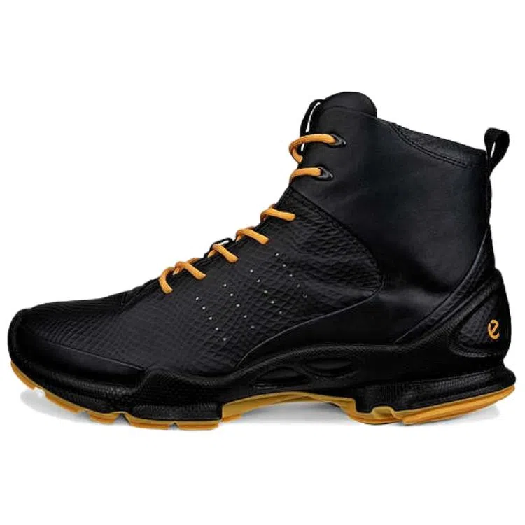 Ecco High Top Running Shoes Black Yellow