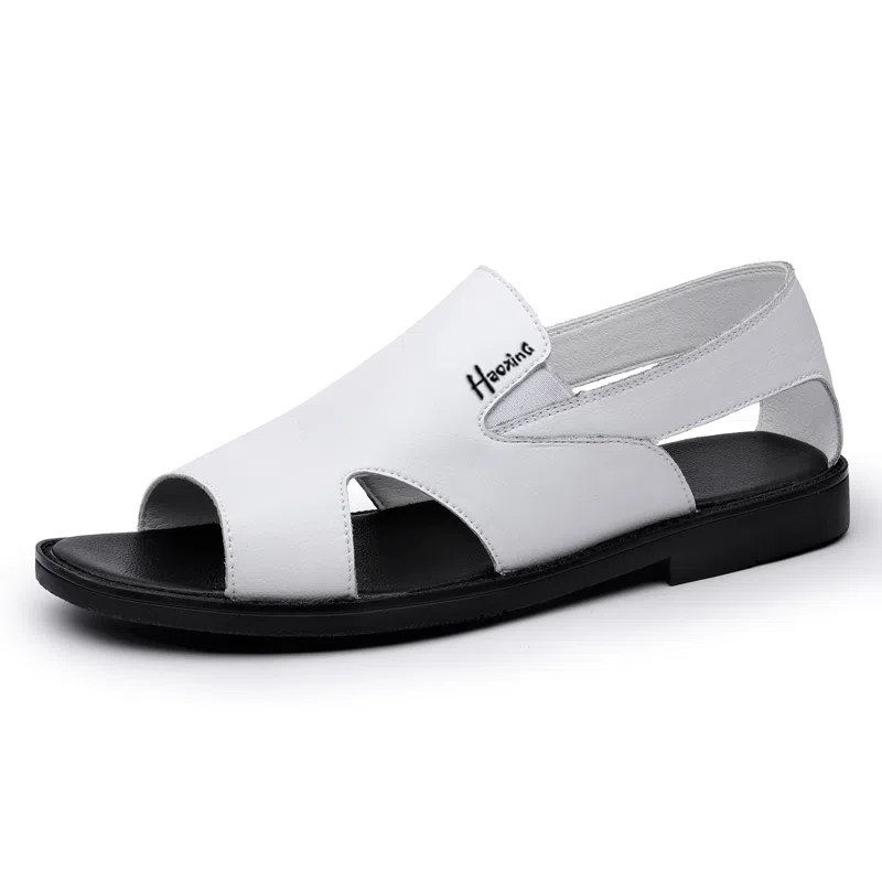 Haoxing Men's White Sandals