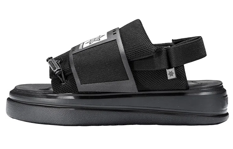 NORVINCY Velcro Drawstring Sandals Black