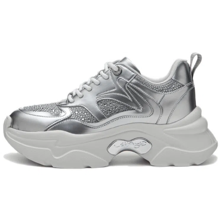 Ed Hardy Silver Dad Sneakers