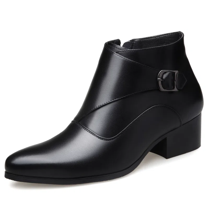 LUOMAIKE Leather Casual Ankle Boots Black