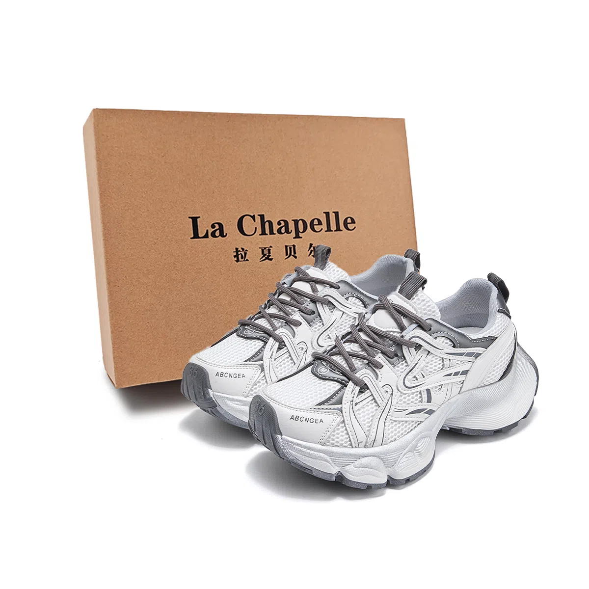 La Chapelle Shadow White Moon Elevated Sneakers