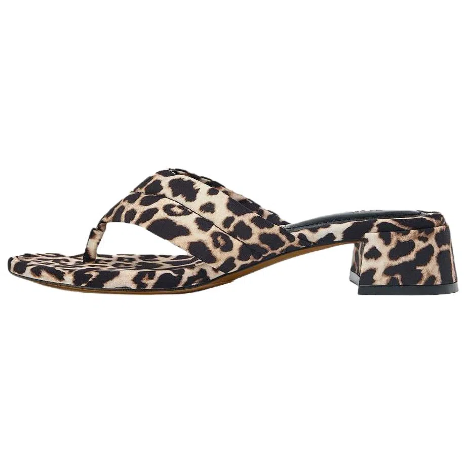 ZARA Retro Flip Flops Leopard