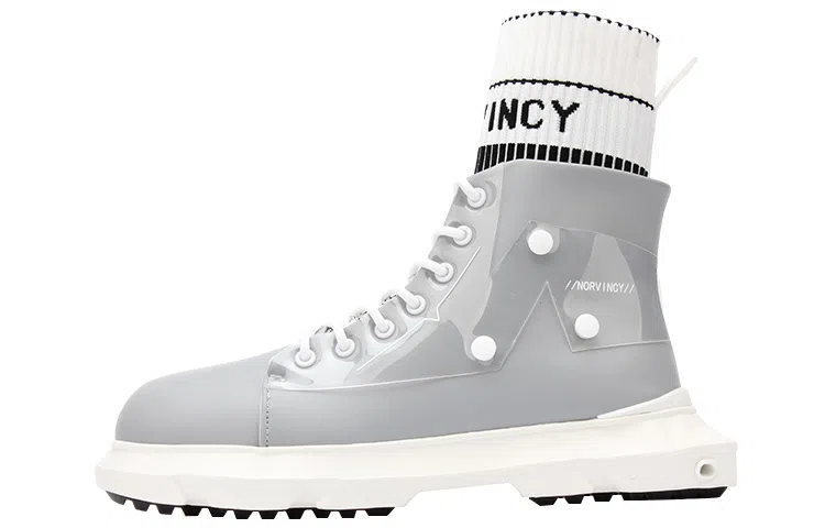 NORVINCY High-Top Sock Boots Light Grey