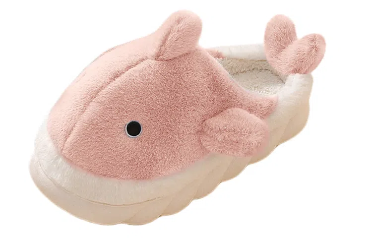 姝娈 厚底保暖 经典潮流 包头拖鞋 女款 粉色