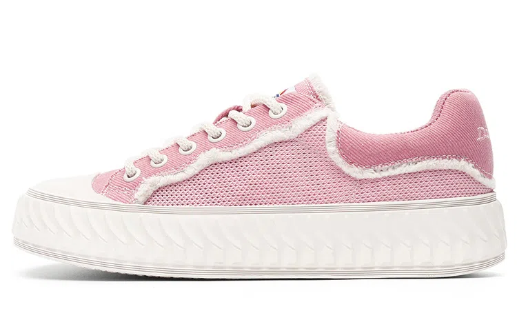 Dickies Low Canvas Sneakers White Peach Pink