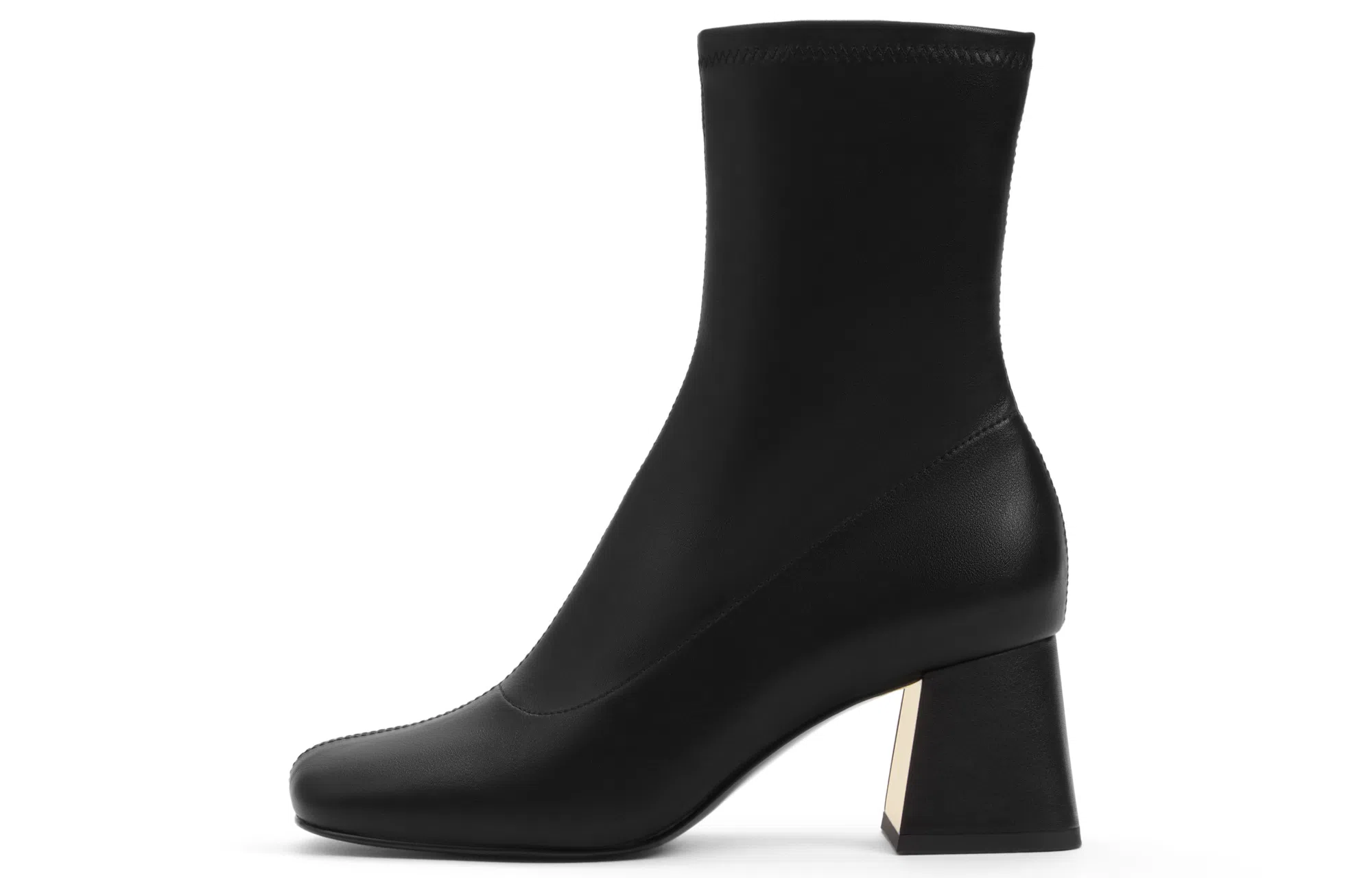 CHARLES&KEITH PU Square Toe Ankle Boots