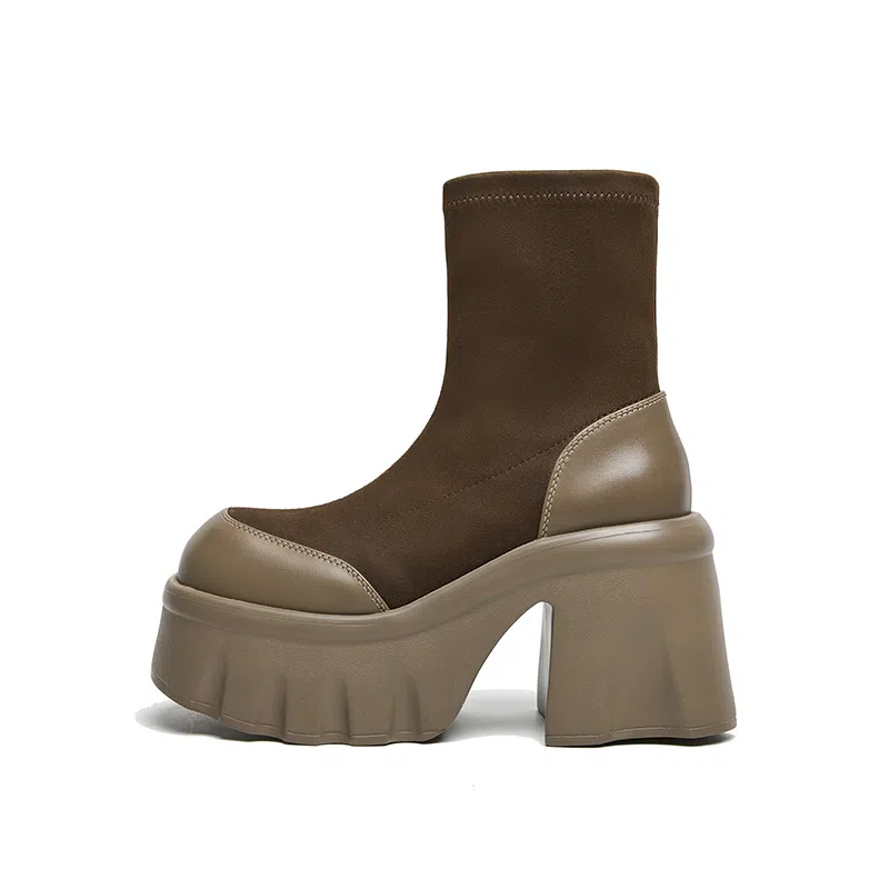 CHERYKALLY Retro Platform Ankle Boots 10cm