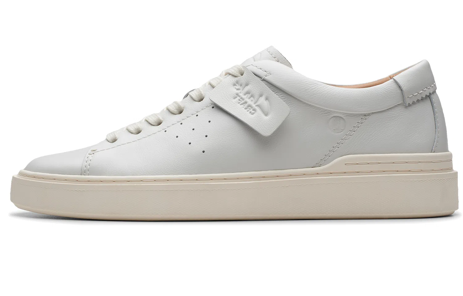 Clarks Yidong Series Leather Sneakers White