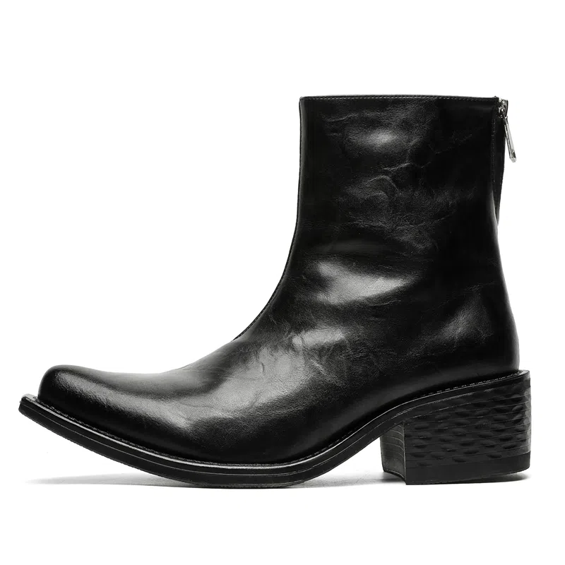 超纤皮 时尚百搭个性潮流 短靴 男女同款 经典黑色