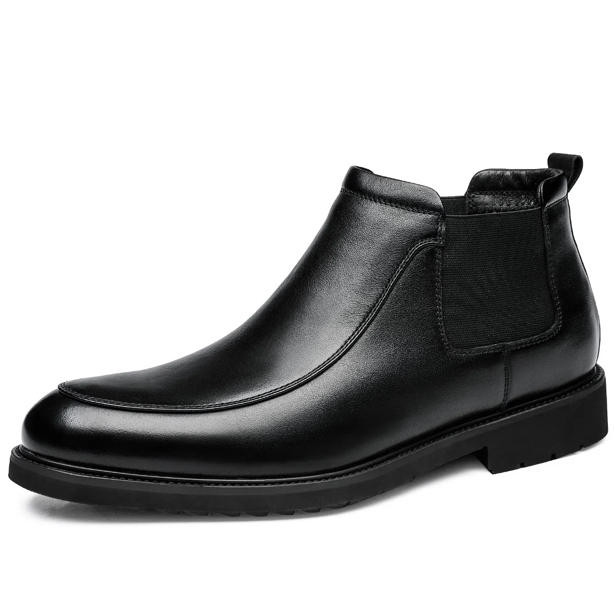 法派 潮流商务靴 中筒 切尔西靴 男款 黑色