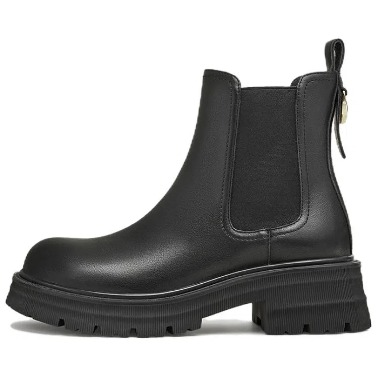 他她 时尚潮流休闲 切尔西靴 女款 黑色