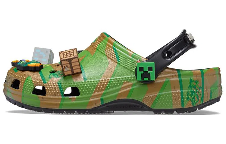 Crocs x Minecraft Green Slides