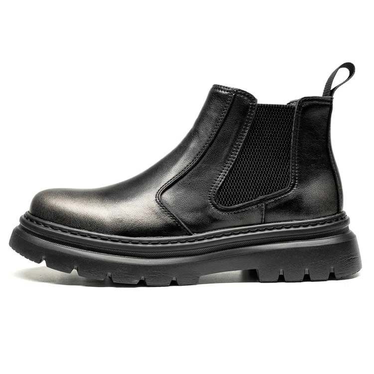 Leaveland Chelsea Boots Black Silver