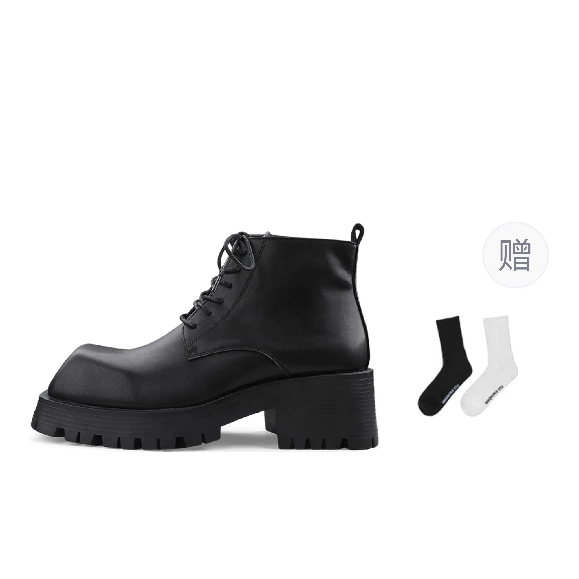 HANQIAORIJI Derby Boots Black