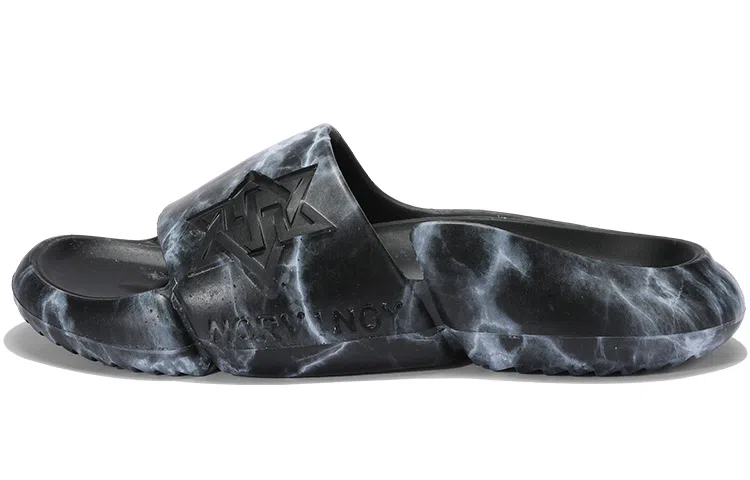 NORVINCY Slide Sandals Black White