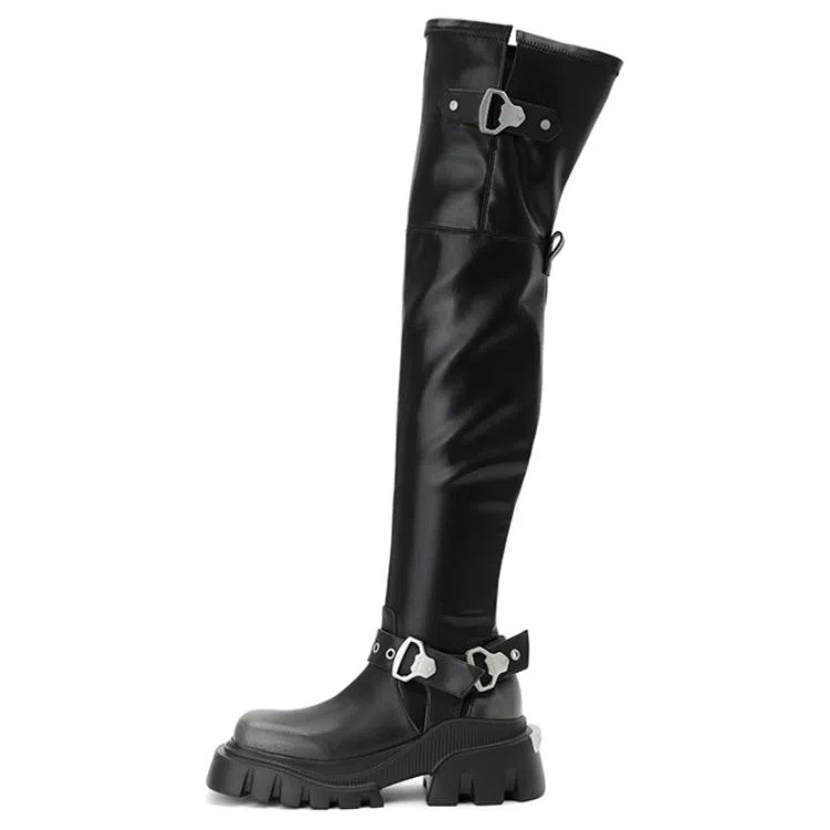 DAPHNE LAB Over-the-Knee Boots Black