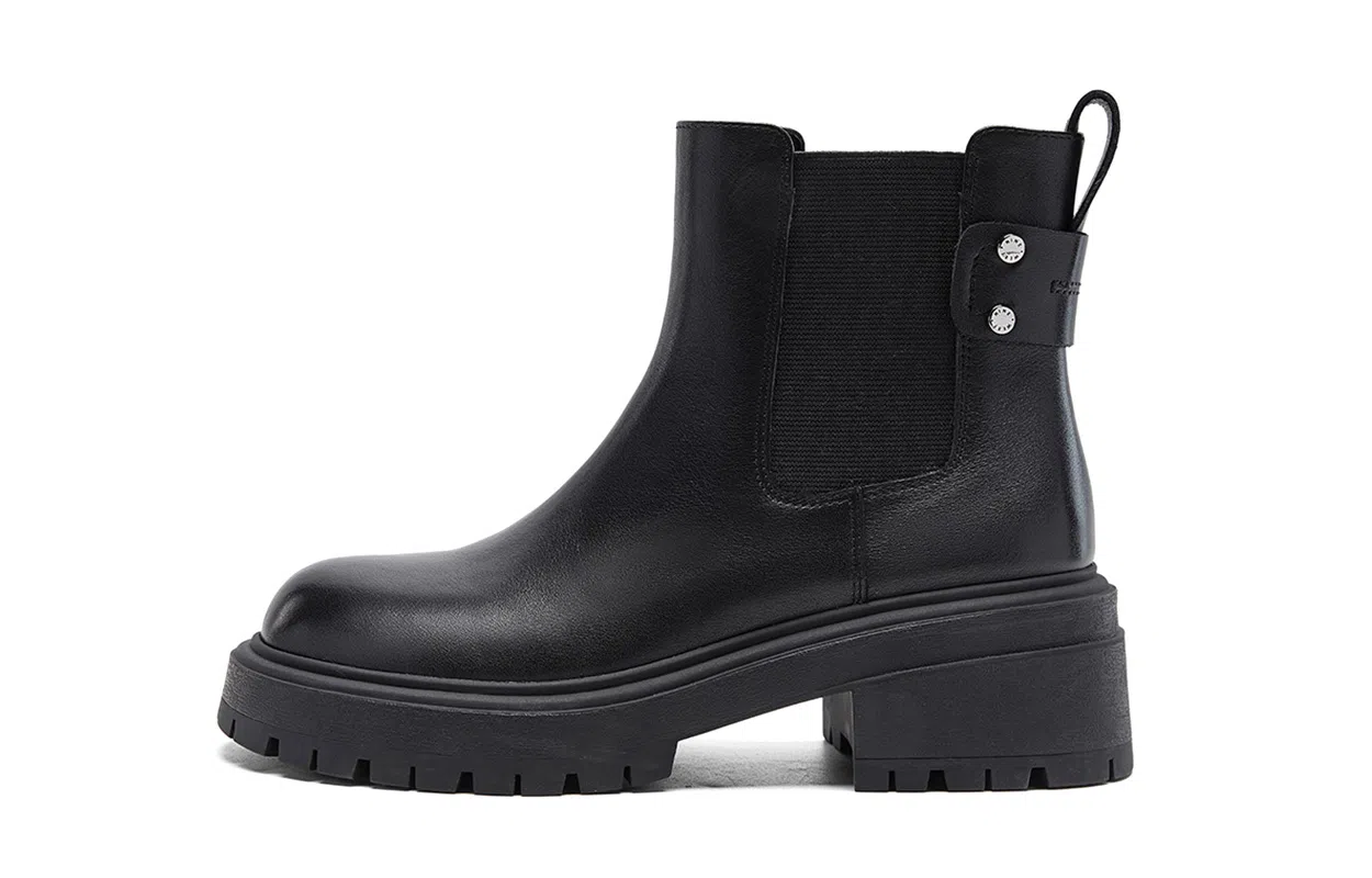 Nine West Round Toe Ankle Boots Black