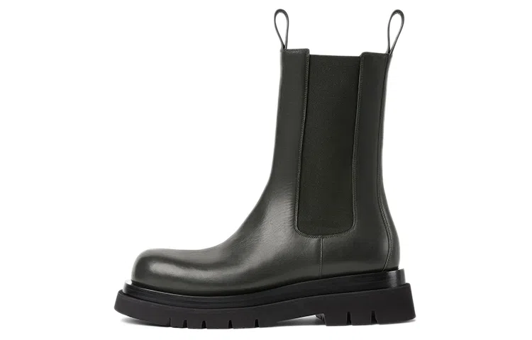 Bottega Veneta Lug Chelsea Boots Dark Green